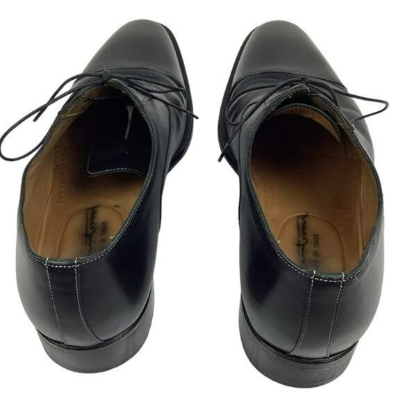 Santoni Darian Mens 9.5 D Cap Toe Oxford Leather Dress Shoe Black Style #751511 main image 5